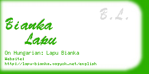 bianka lapu business card